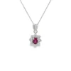 Ruby Halo Pendant Necklace