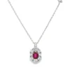 Ruby Halo Pendant Necklace