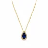 Pear Sapphire Pendant Necklace