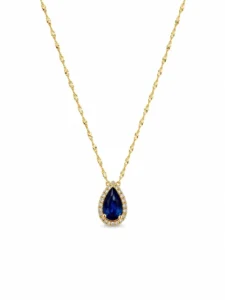 Pear Sapphire Pendant Necklace