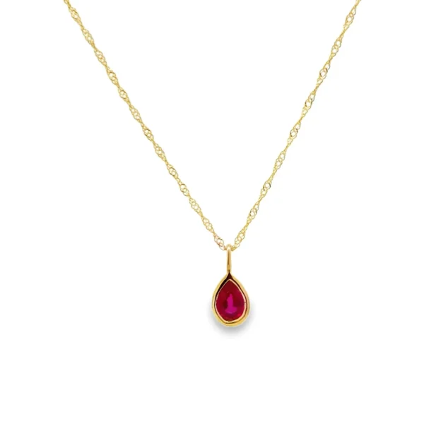 Pear Red Stone Necklace