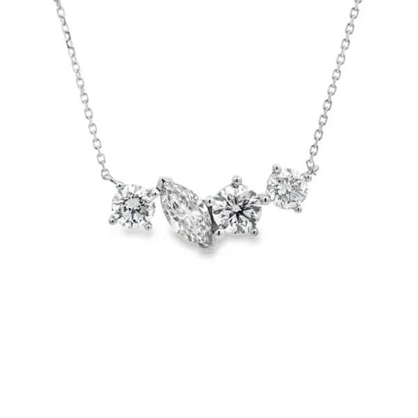 Marquise Cluster Diamond Necklace