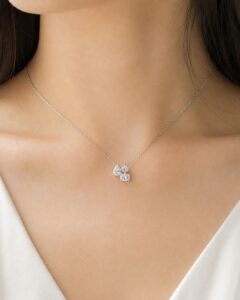 Cluster Diamond Pendant Necklace