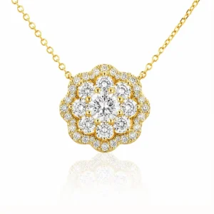 Floral Diamond Cluster Necklace