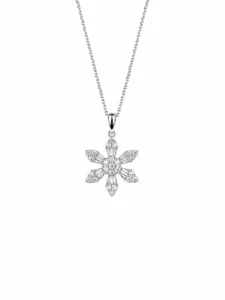 Snowflake Diamond Pendant Necklace