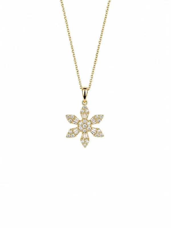 Diamond Snowflake Pendant Necklace