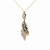 Feather Diamond Pendant Necklace