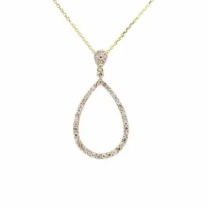 Teardrop Diamond Pendant Necklace