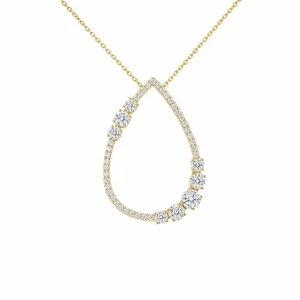 Teardrop Diamond Pendant Necklace