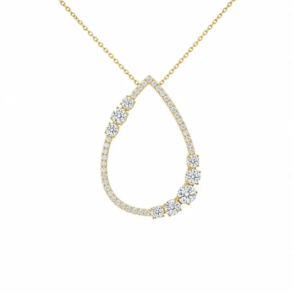 Teardrop Diamond Pendant Necklace