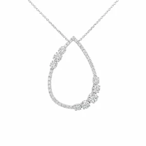 Teardrop Diamond Pendant Necklace