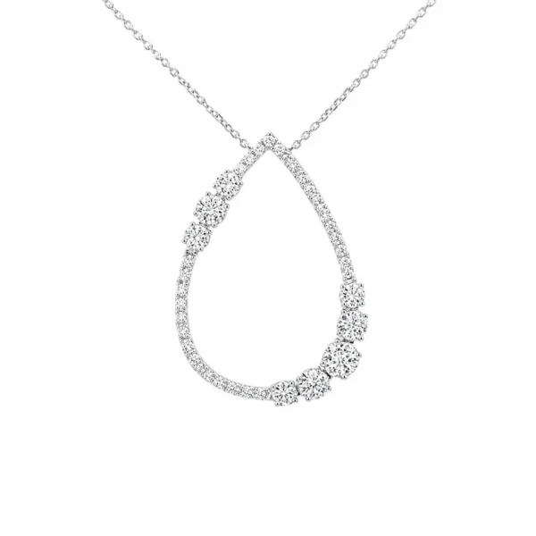 Teardrop Diamond Pendant Necklace