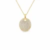 Pavé Diamond Disc Necklace