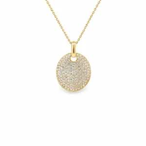 Pavé Diamond Disc Necklace