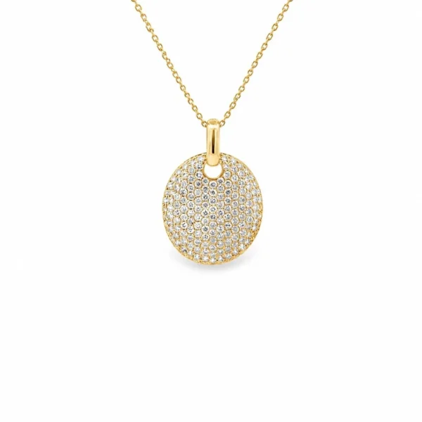 Pavé Diamond Disc Necklace
