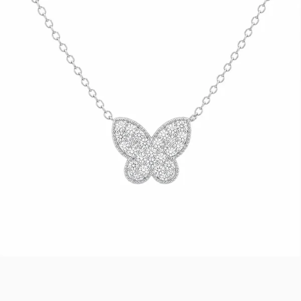 Butterfly Diamond Pendant Necklace