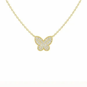 Butterfly Diamond Pendant Necklace