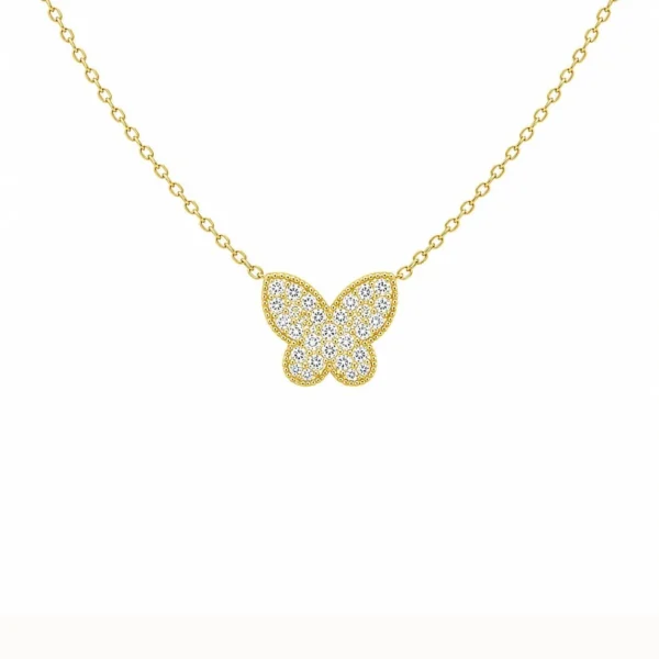 Butterfly Diamond Pendant Necklace