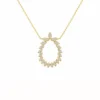 Diamond Oval Pendant Necklace
