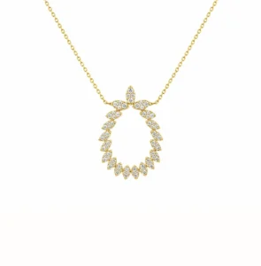 Diamond Oval Pendant Necklace