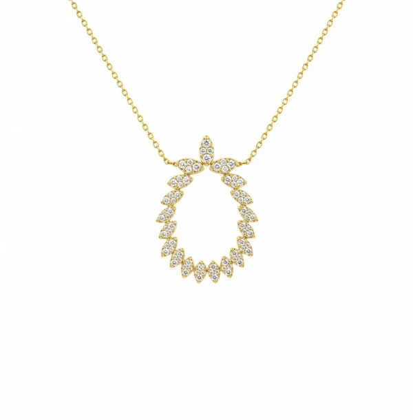 Diamond Oval Pendant Necklace