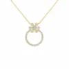 Floral Circle Pendant Necklace