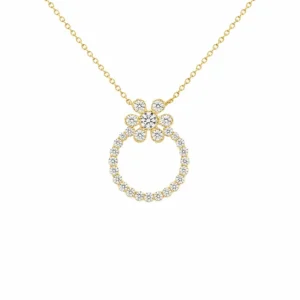 Floral Circle Pendant Necklace