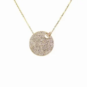 Disc Diamond Pendant Necklace