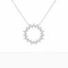 Circle Diamond Pendant Necklace