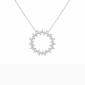 Circle Diamond Pendant Necklace