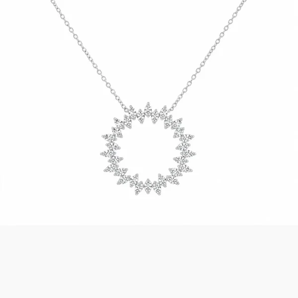 Circle Diamond Pendant Necklace