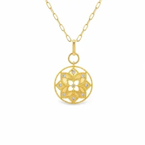 Floral Medallion Pendant Necklace