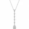Teardrop Diamond Drop Necklace