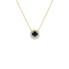 Sapphire Halo Pendant Necklace