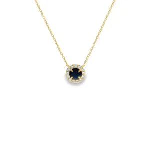 Sapphire Halo Pendant Necklace