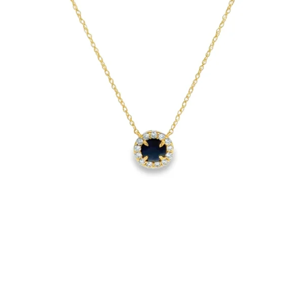 Sapphire Halo Pendant Necklace