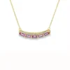 Pink Sapphire Bar Necklace
