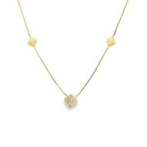 Clover Diamond Station Necklace