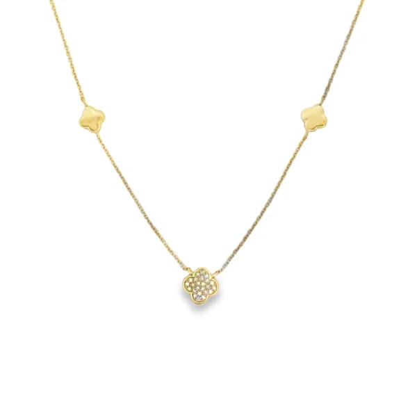 Clover Diamond Station Necklace