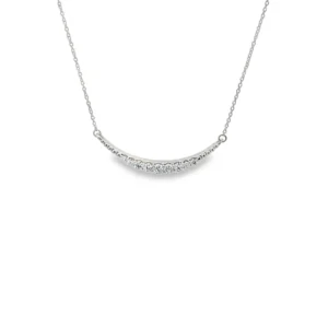 Curved Diamond Bar Necklace