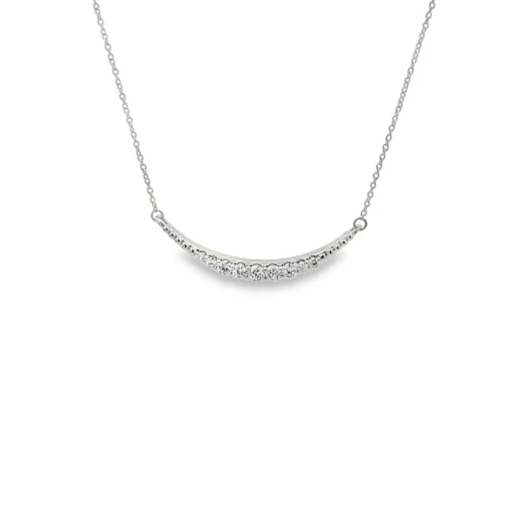 Curved Diamond Bar Necklace