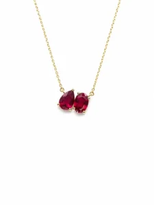Dual Gemstone Pendant Necklace
