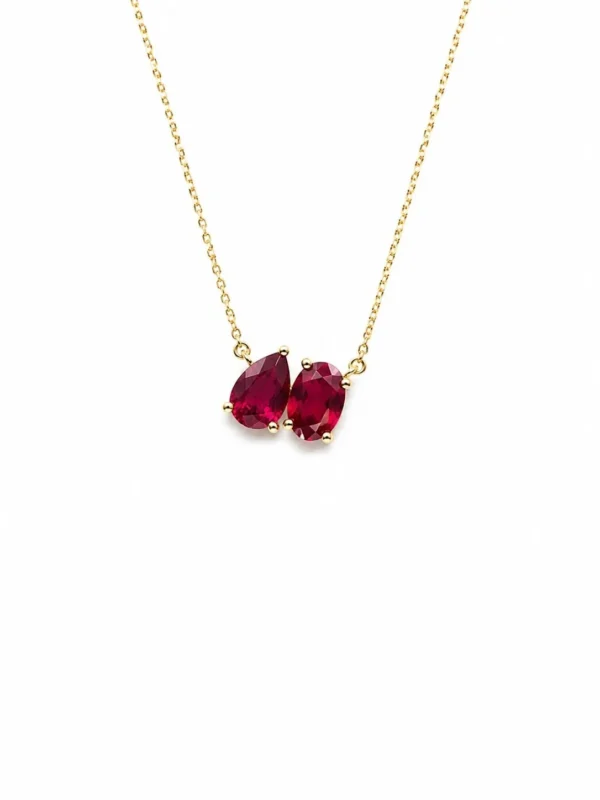 Dual Gemstone Pendant Necklace