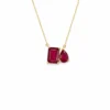 Ruby Two Stone Necklace