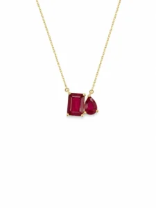 Ruby Two Stone Necklace