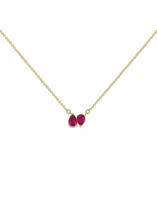 Pear Ruby Cluster Necklace