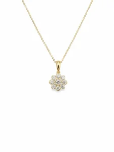 Floral Diamond Pendant Necklace