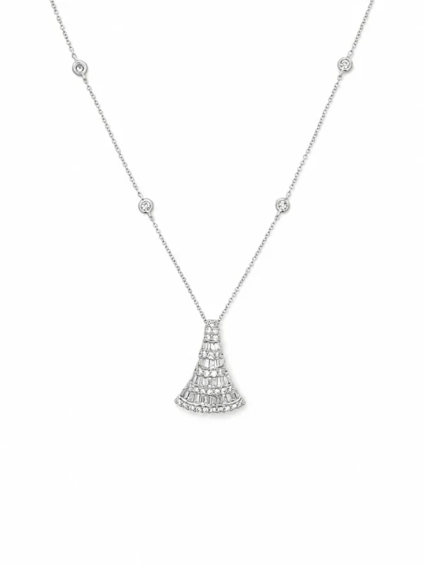 Tapered Diamond Pendant Necklace