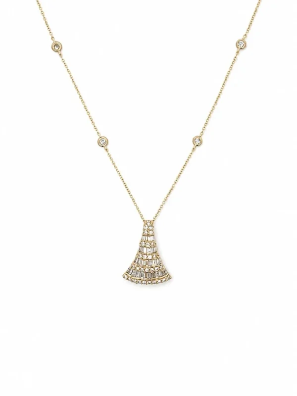 Tapered Diamond Pendant Necklace