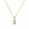Oval Diamond Bezel Necklace